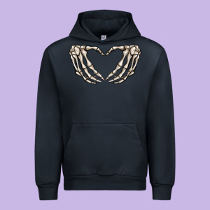 Skeleton Heart Urban Hoodie Designed By Maliassmallbusiness