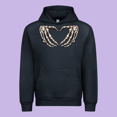 Skeleton Heart Urban Hoodie Designed By Maliassmallbusiness
