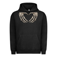 Pigment Black skeleton heart Urban Hoodie - MaliasSmallBusiness