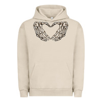 Pigment French Oak skeleton heart Urban Hoodie - MaliasSmallBusiness