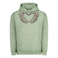 Pigment Oil Green skeleton heart Urban Hoodie - MaliasSmallBusiness