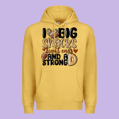 I Love Big Sacks Tight Ends And A Strong D Premium Hoodie Designed By Maliassmallbusiness