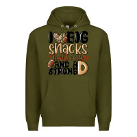Army Green i love big sacks tight ends and a strong d Premium Hoodie - MaliasSmallBusiness