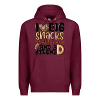 Burgundy i love big sacks tight ends and a strong d Premium Hoodie - MaliasSmallBusiness