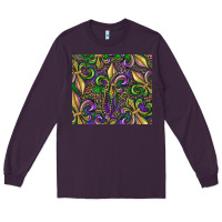 Plum mardi gras fleur de lis Long Sleeve Tee - RanaPortraitStore