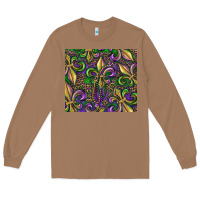 Toasted Coconut mardi gras fleur de lis Long Sleeve Tee - RanaPortraitStore