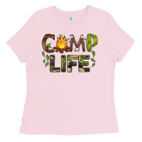 Bubblegum Pink camp life Ladies Tee - BarkalooDesign