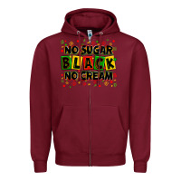 Burgundy no sugar no cream black Zipper Hoodie - Zillion Design Studio