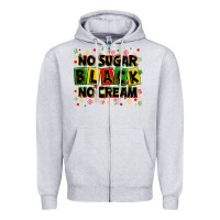 Heather Grey no sugar no cream black Zipper Hoodie - Zillion Design Studio
