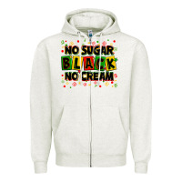 Oatmeal Heather no sugar no cream black Zipper Hoodie - Zillion Design Studio