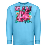 Ocean Blue Breast Cancer My Aunt İs A Fighter Premium Sweatshirt - Artiststas