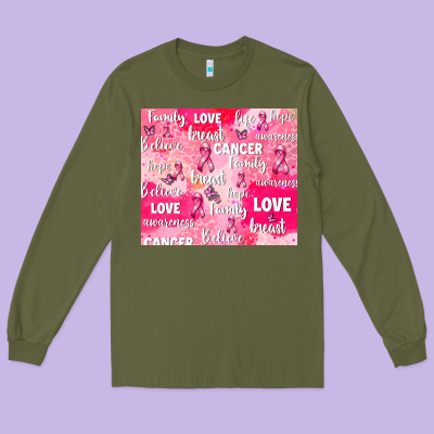 Breast Cancer Awareness Pink Long Sleeve Tee Designed By Adodesignshop