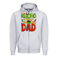Heather Grey nacho average dad Zipper Hoodie - Zillion Design Studio