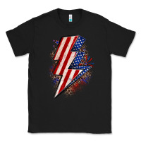 Black leopard american flag lightning bolt Classic Tee - Zillion Design Studio