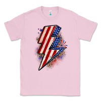 Bubblegum Pink leopard american flag lightning bolt Classic Tee - Zillion Design Studio