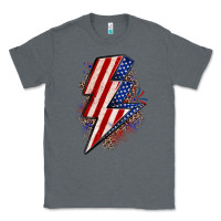 Charcoal Heather leopard american flag lightning bolt Classic Tee - Zillion Design Studio