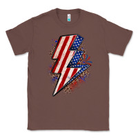 Chestnut leopard american flag lightning bolt Classic Tee - Zillion Design Studio