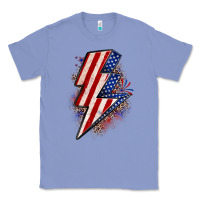 Colony Blue leopard american flag lightning bolt Classic Tee - Zillion Design Studio