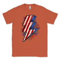 Copper leopard american flag lightning bolt Classic Tee - Zillion Design Studio