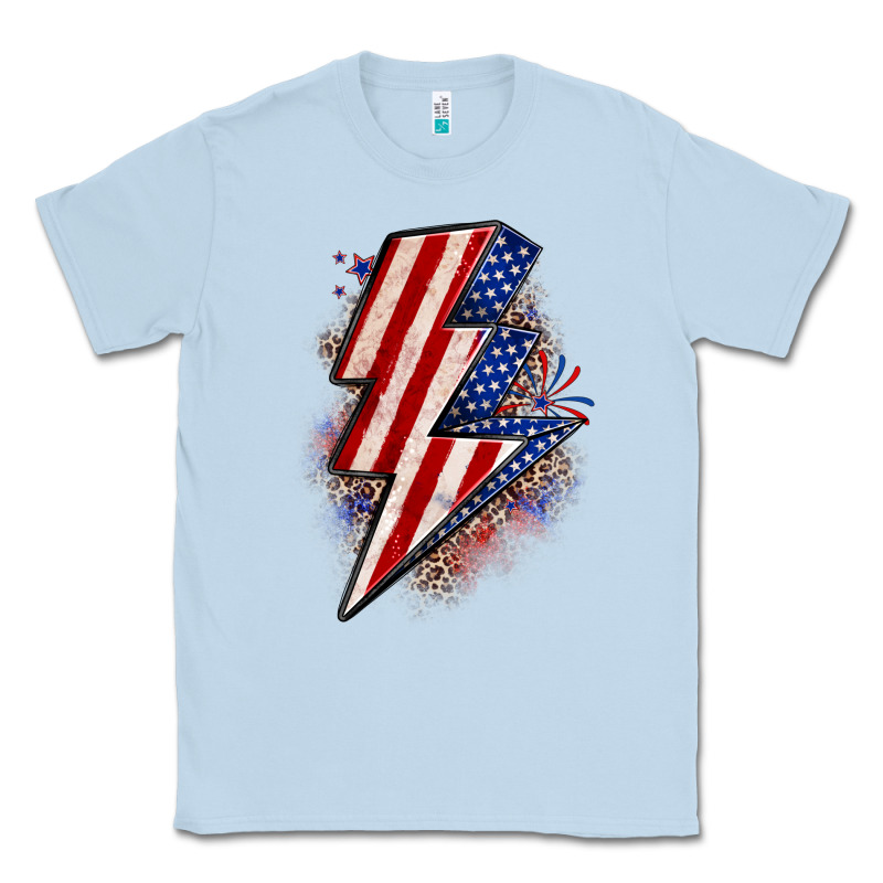 Leopard American Flag Lightning Bolt Classic Tee by Zillion Design Studio | Teevron