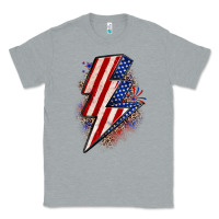 Heather Grey leopard american flag lightning bolt Classic Tee - Zillion Design Studio