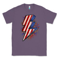 Lavender leopard american flag lightning bolt Classic Tee - Zillion Design Studio