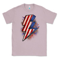 Lilac leopard american flag lightning bolt Classic Tee - Zillion Design Studio
