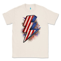 Natural leopard american flag lightning bolt Classic Tee - Zillion Design Studio