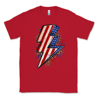 Red leopard american flag lightning bolt Classic Tee - Zillion Design Studio
