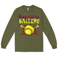 Army Green busy raising ballers softball Long Sleeve Tee - texasbilliewilder