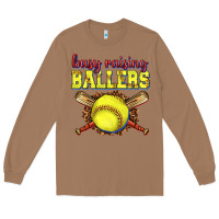 Toasted Coconut busy raising ballers softball Long Sleeve Tee - texasbilliewilder