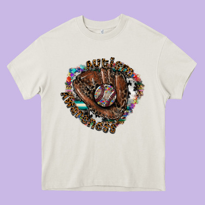Autism Awareness Baseball Heavy Core Tee Designed By Cowhidedigitalart