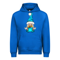 Cobalt winter gnome with gift Urban Hoodie - NancyCooperArtShop