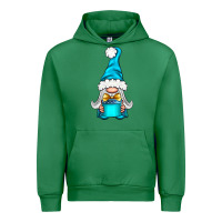 Emerald winter gnome with gift Urban Hoodie - NancyCooperArtShop
