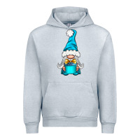 Heather Grey winter gnome with gift Urban Hoodie - NancyCooperArtShop