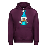 Mauve Wine winter gnome with gift Urban Hoodie - NancyCooperArtShop