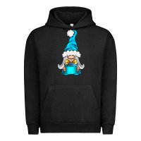 Pigment Black winter gnome with gift Urban Hoodie - NancyCooperArtShop