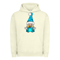 Pigment Pistachio winter gnome with gift Urban Hoodie - NancyCooperArtShop