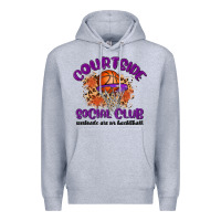 Heather Grey courtside social club Premium Hoodie - MaliasSmallBusiness