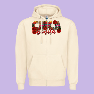 Chica Bonita Zipper Hoodie Designed By Texasbilliewilder