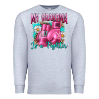 Heather Grey Breast Cancer My Grandma Is A Fighter Premium Sweatshirt - Artiststas