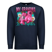 Navy Breast Cancer My Grandma Is A Fighter Premium Sweatshirt - Artiststas