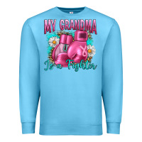 Ocean Blue Breast Cancer My Grandma Is A Fighter Premium Sweatshirt - Artiststas