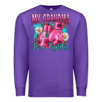 Purple Breast Cancer My Grandma Is A Fighter Premium Sweatshirt - Artiststas