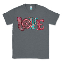 Charcoal Heather valentine's day love with boots and gemstone Classic Tee - RanaPortraitStore
