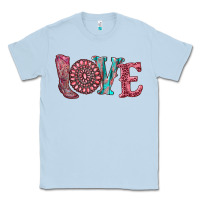 Dusty Blue valentine's day love with boots and gemstone Classic Tee - RanaPortraitStore