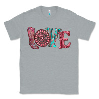 Heather Grey valentine's day love with boots and gemstone Classic Tee - RanaPortraitStore