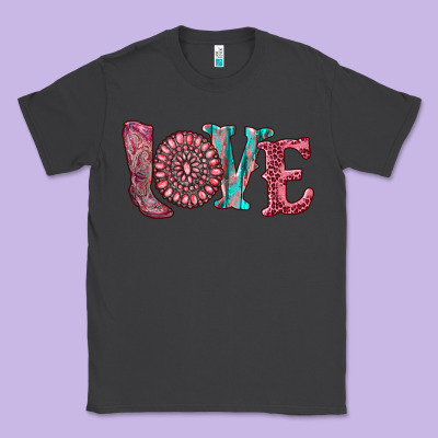 Valentine's Day Love With Boots And Gemstone Classic Tee Designed By Ranaportraitstore