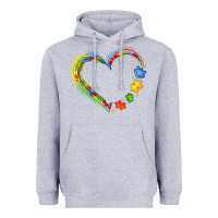 Heather Grey autism heart Heavyweight Hoodie - JahusDesignShop