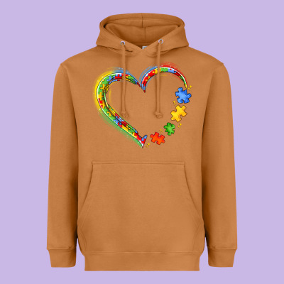 Autism Heart Heavyweight Hoodie Designed By Jahusdesignshop